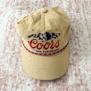 Coors Banquet Denver Colorado Corduroy Hat Snapback Beige Adjustable Cap